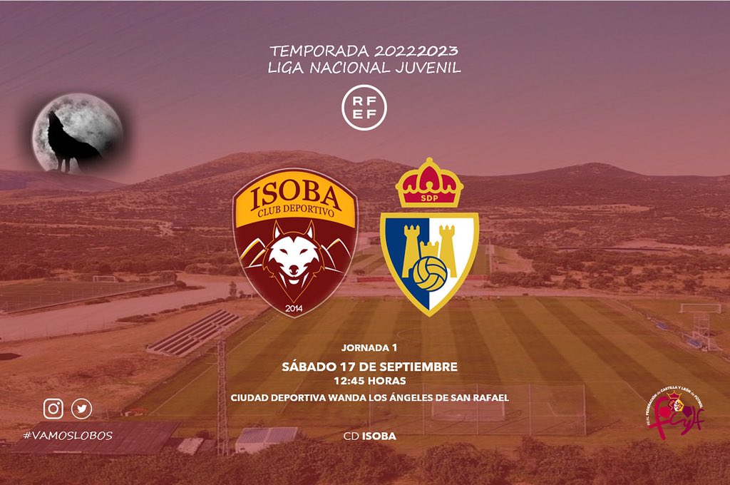 cdisoba's tweet photo. PARTIDO | Este sábado nuestro equipo comienza la temporada, en nuestra casa, con nuestra gente y con muchas ganas e ilusión.
🏆 Liga Nacional Grupo III
🗓 17 septiembre (sábado)
⌚️ 12:45
🏟 C.D. Wanda Los Ángeles de San Rafael
#CDIsoba
#VamosLobos
#FCYLF
#UnidosPorUnaIlusión https://t.co/ASPiSiK6U0