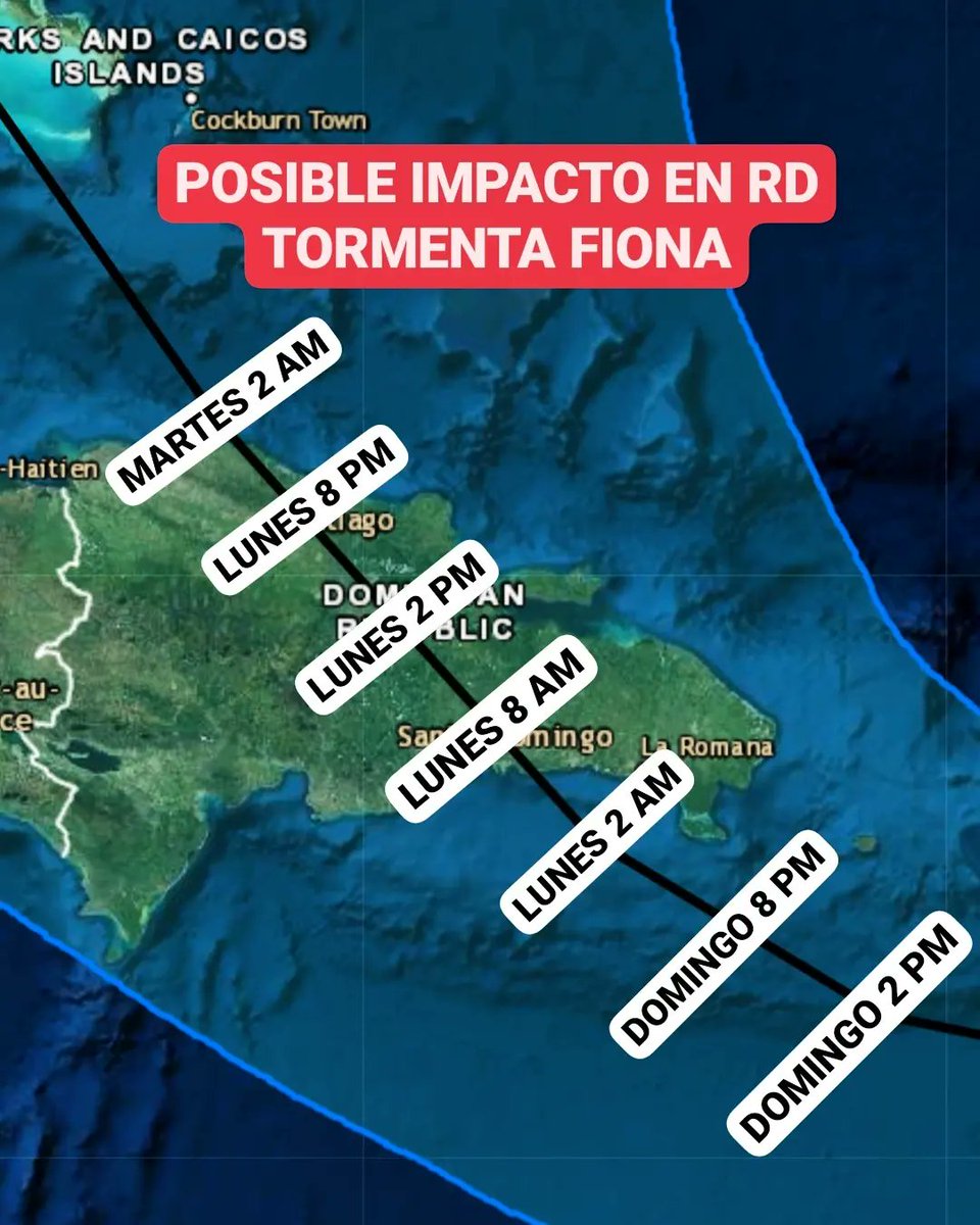 🔴TOMEN NOTA🔴
Nada está escrito definitivamente con los fenómenos atmosféricos: esta trayectoria de la Tormenta Tropical Fiona sigue siendo preliminar, así que podríamos ver cambios en las próximas 24 horas por lo que debemos estar muy atentos a su evolución.

Sigue ⬇️