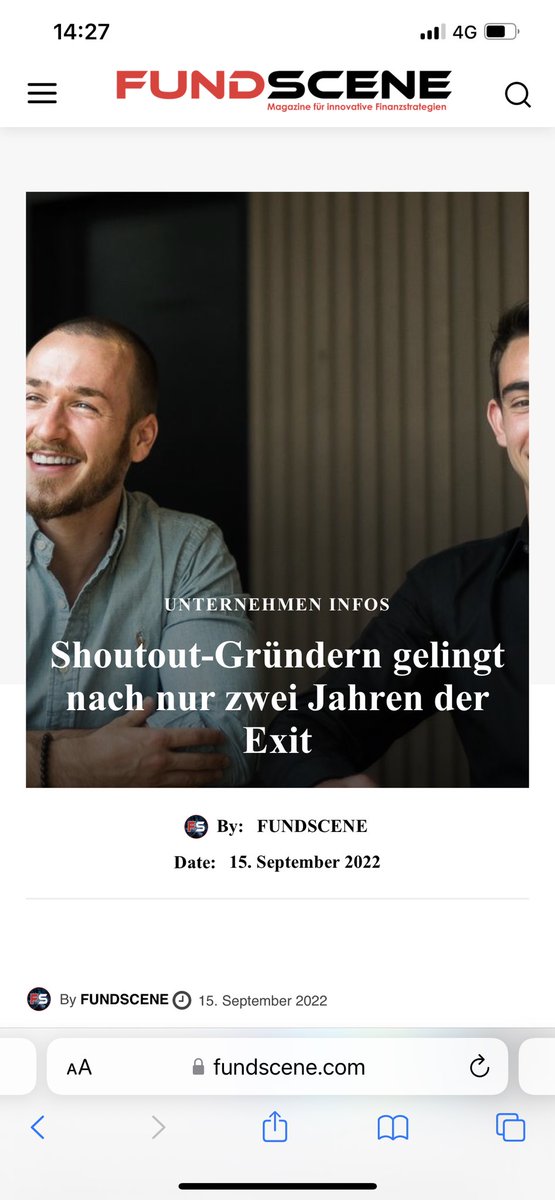 nllorenz's tweet image. I’m happy to announce the acquisition of my company Shoutout.de .
It have been 2 very exciting years and I am super grateful for all the great people I’ve met on the way.
Shoutout was mainly built using @bubble so I’m especially proud to have sold a nocode startup!
