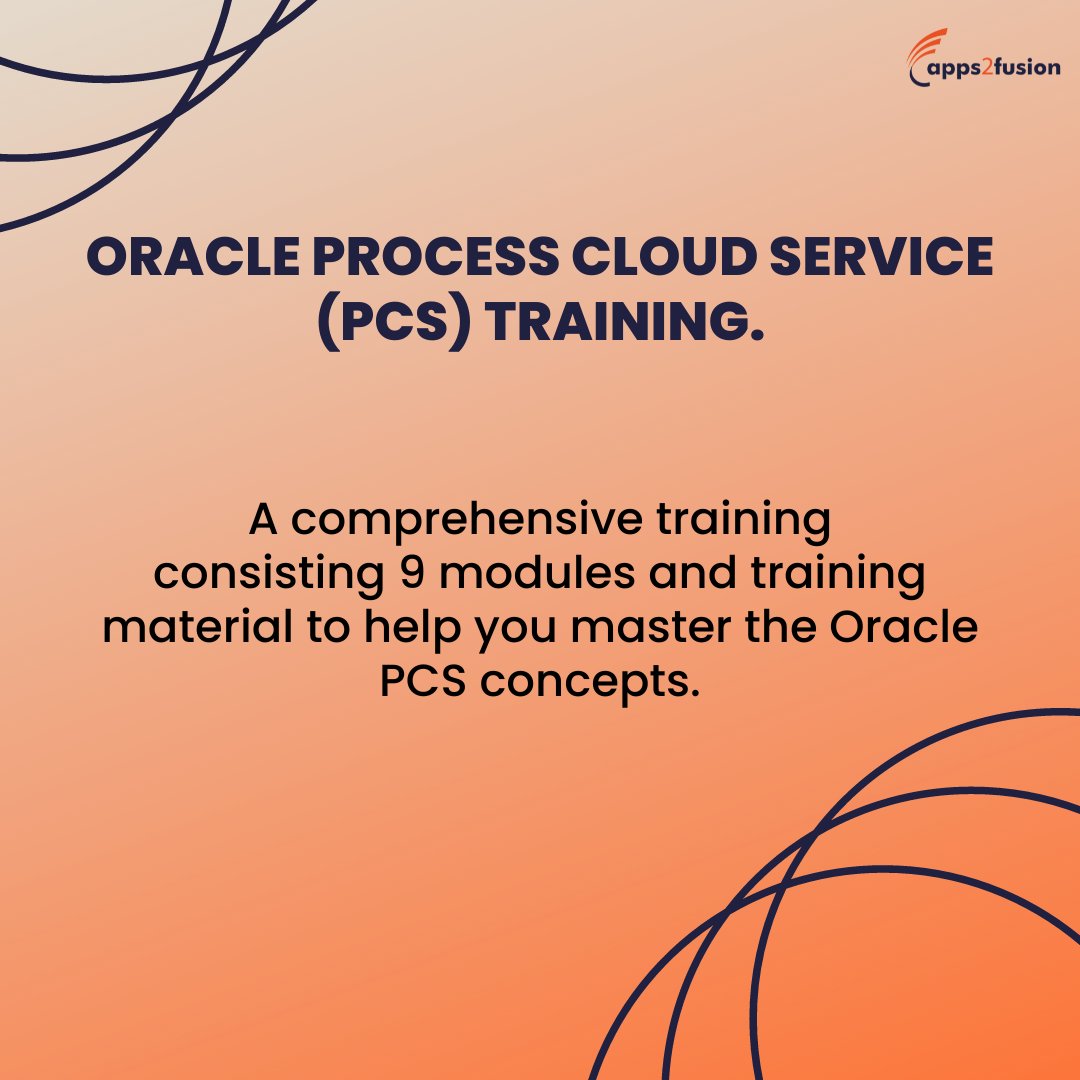 Apps2fusion's tweet image. New course alert! Learn Oracle Process Cloud Service (PCS) at just 19* pm. Head over to the training details at⬇️
apps2fusion.com/courses/oracle…
#pcs #pcstraining #oraclepcs #oraclecourses #oracletraining #oracle #OracleCloud #cloudcomputing #cloudtechnology #cloudcourses #apps2fusion