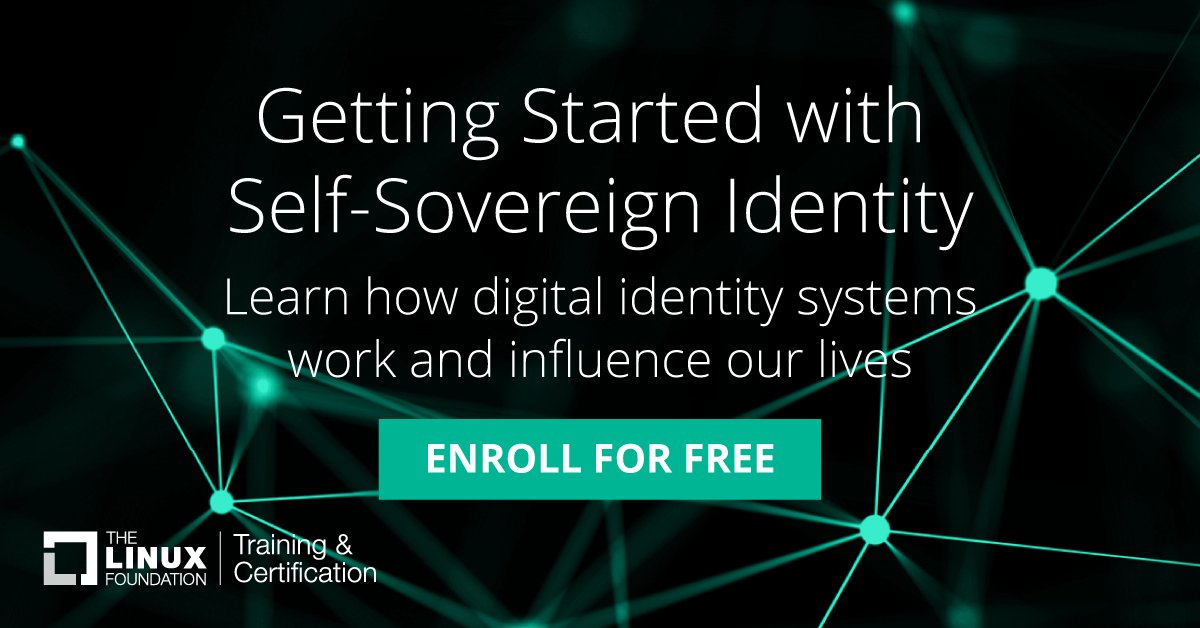 NEWS: Learn the Fundamentals of Self-Sovereign Identity in Free Online Training Course From Linux Foundation Training &amp; Certification: bit.ly/3B38PjZ

#learnlinux #digitalidentity #ssi #developer #development #ittraining #opensource #foss #privacy
