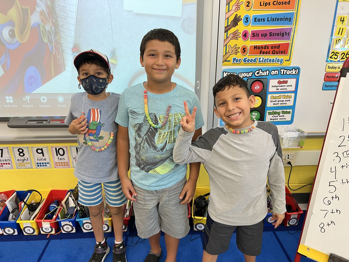 Mariner2nd's tweet photo. Our second graders practiced ordinal numbers by making fruit loop necklaces! https://t.co/F1nq9DS98n