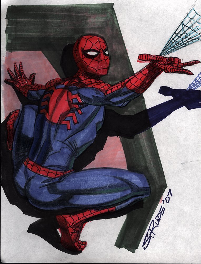 RT @spideymemoir: Spider-Man, color marker art by Steve Rude! https://t.co/ZplOnEYMgE
