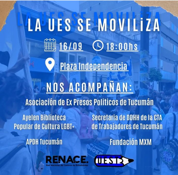 A 46 años de La Noche de los Lápices junto a la UES Tucumán nos movilizamos a Plaza Independencia.

Claudio de Acha, María Clara Ciocchini, María Claudia Falcone, Francisco López Muntaner, Daniel A. Racero y Horacio Ungaro PRESENTES!