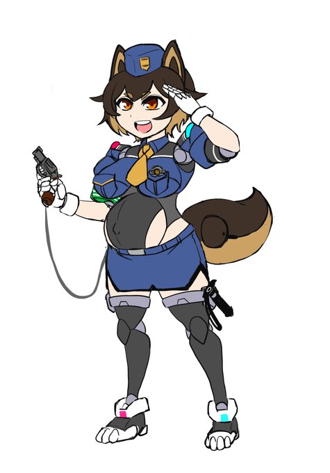 婦警型プレグナイトちょっと修正した
柴犬モチーフで「～であります!」ってしゃべる 