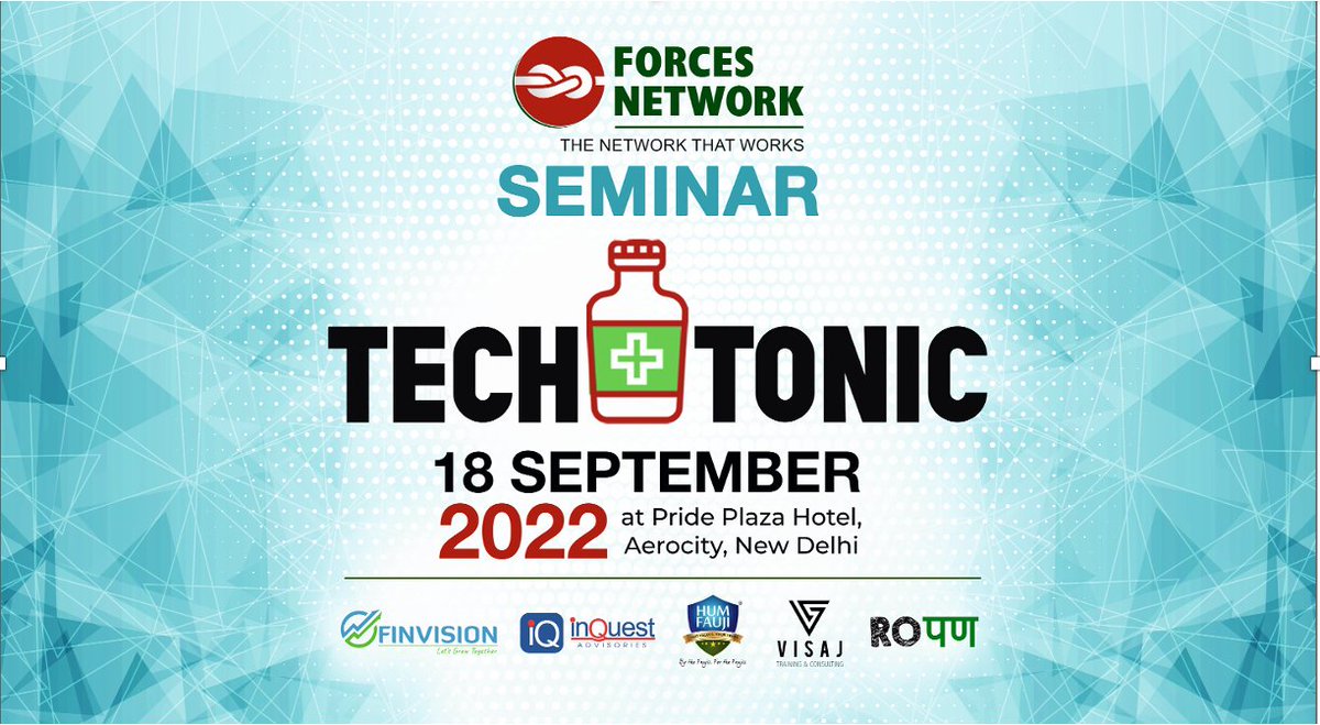 ForcesNetwork1's tweet image. #Announcing the Forces Network Seminar TechTonic 18 Sep 2022 at Pride Plaza Hotel, Aerocity, New Delhi  Registration Link:  townscript.com/e/forces-netwo…
