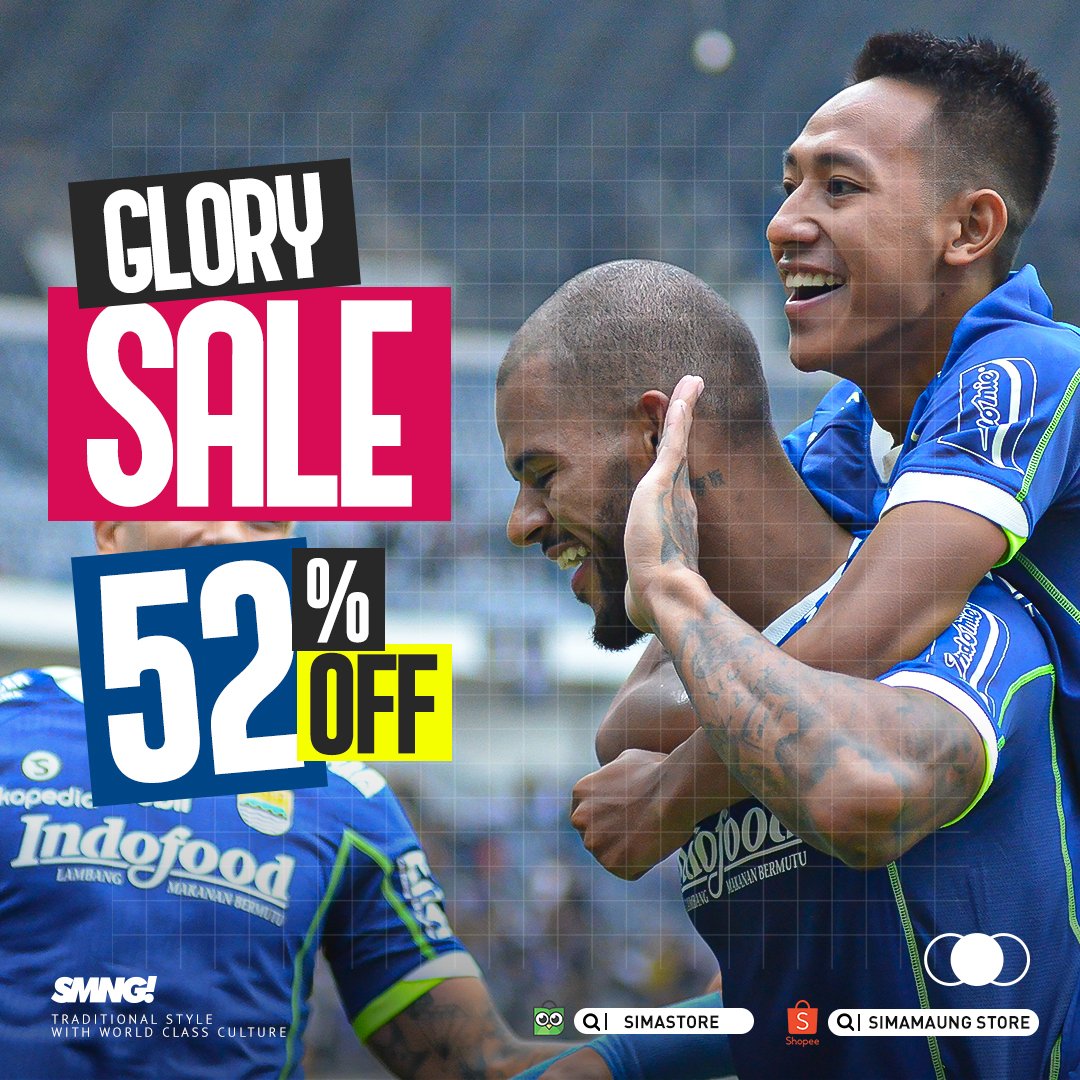 Merayakan kemenangan 5-2 Maung Bandung atas Laskar Antasari, <a href="/simastore/">SIMAMAUNG STORE</a> mengadakan GLORY SALE khusus T-SHIRT sebesar 52% 👏👏👏

Ayo segera beli produk <a href="/simastore/">SIMAMAUNG STORE</a> incaranmu di <a href="/ShopeeID/">Shopee Indonesia</a> &amp; <a href="/tokopedia/">Tokopedia</a> 👍

Link:
shopee.co.id/simamaungstore…
tokopedia.link/kgeANqDYmtb