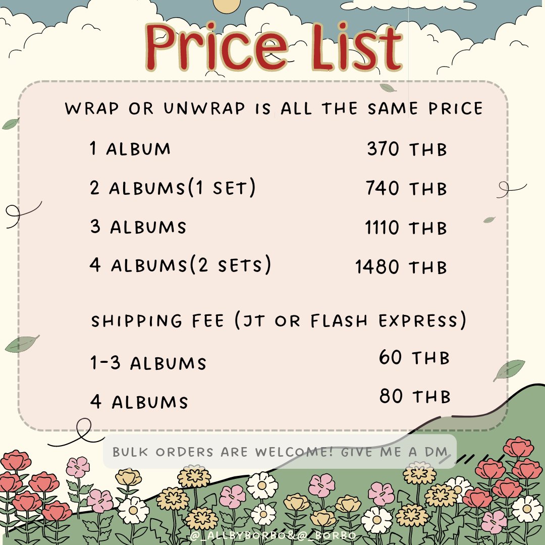 _AllbyBorBo's tweet photo. (Pls RT)สุ่มรี2คน แจก100฿
🧸พรีบั้มไซน์ AB6IX TAKE A CHANCE
🍯แกะ/ไม่แกะ ราคาเดียวเก็บรอบเดียว
🐯บั้มละ370฿(มัดจำบั้มละ100)
🌿ค่าส่ง60฿
⛺️ของแถมทุกออเดอร์
🐰ฟอร์ม https://t.co/yl1zPi3qqY
♡
#ใจคอจะไม่พักเลยหรอ #AB6IXคัมแบคอีกแล้วหรอ #เกิดมาเพื่อพรีบั้ม
#ตลาดนัดAB6IX #ตลาดนัดABNEW https://t.co/HWzkPkVOuz