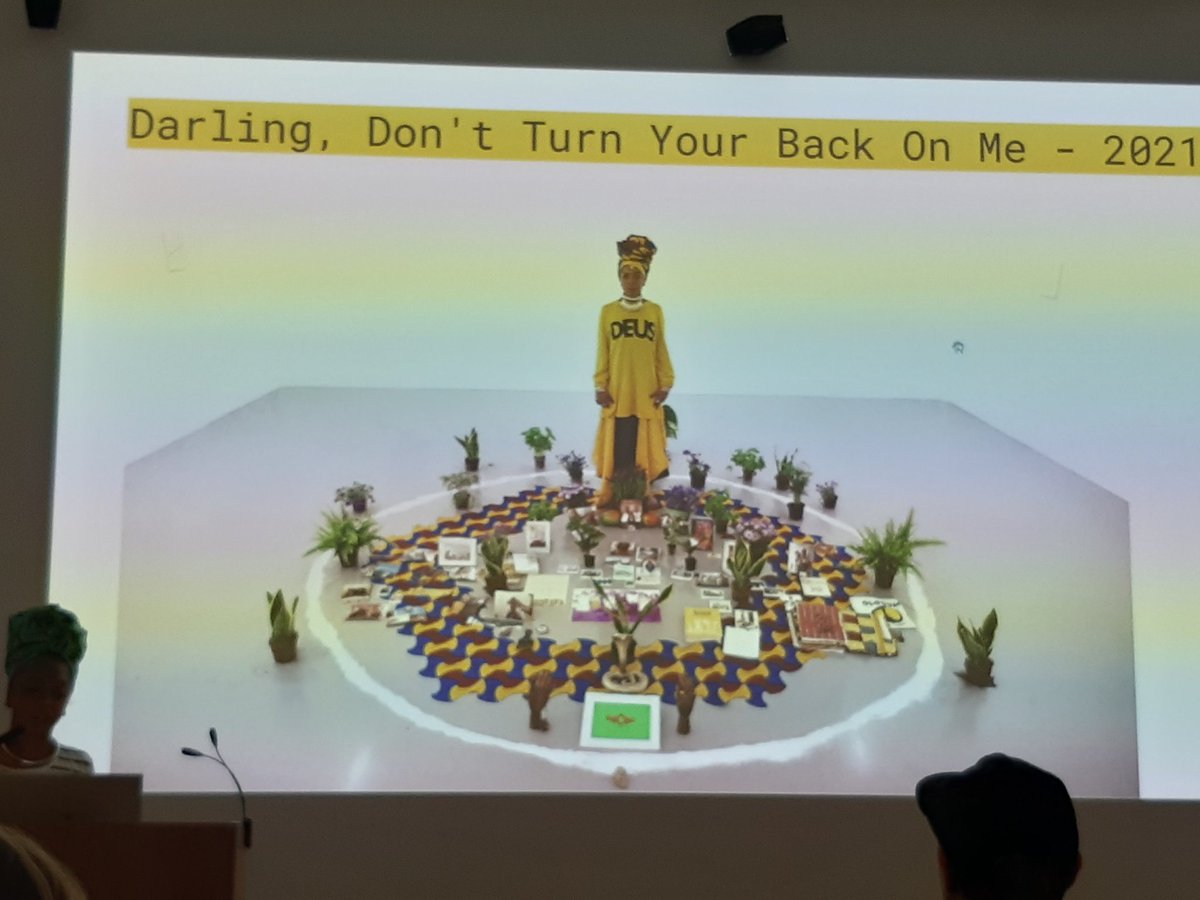 TheHughLane's tweet photo. Artist Thais Muniz talks weaving vital energy, sense of place,  protective power; with textile, performance and more, in her vibrant artistic practic. Another great Basic Talk #BasicSpace #HughLaneTalks https://t.co/6lAaGPDzeC