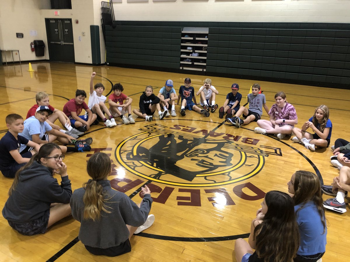 Connecting with students.  Whip Around question.  "What's Your Feelings On How The Year Is Going So Far?" Student picked an emoji(s) to share how they are feeling about the year. <a href="/WeAreDeerPath/">Deer Path Middle School</a> #LFmoments