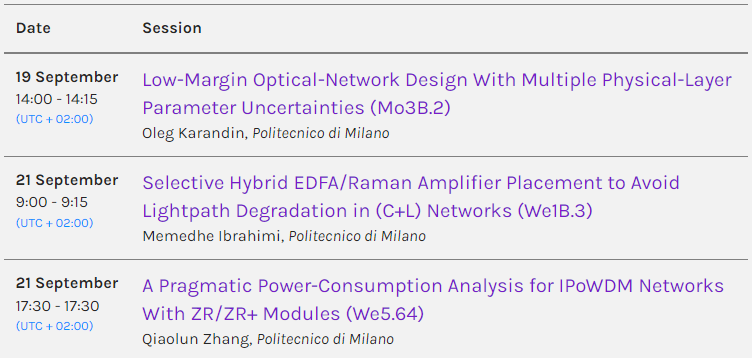 MaxTornatore's tweet photo. Next week at @ECOC_Exhibition with Oleg Karandin, @MemedheIbrahimi and Qiaolun Zhang, we'll present our research in collaboration with @Huawei Paris, SMOptics and @Nokia Vimercate #politecnicodimilano #research #sustainability #opticalnetworking.
See you in Basel! https://t.co/NByogKg6ZP
