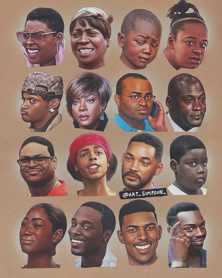 This is amazing. Saw this posted on FB. Shout out to the people who remember them in real time… but who is missing? #MemeHOF #BlackTwitter
