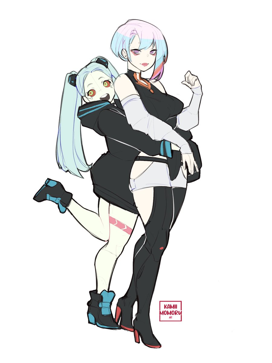 kamii_momoru's tweet photo. Lucy and Rebecca from cyberpunk https://t.co/aXH0ckDrrt