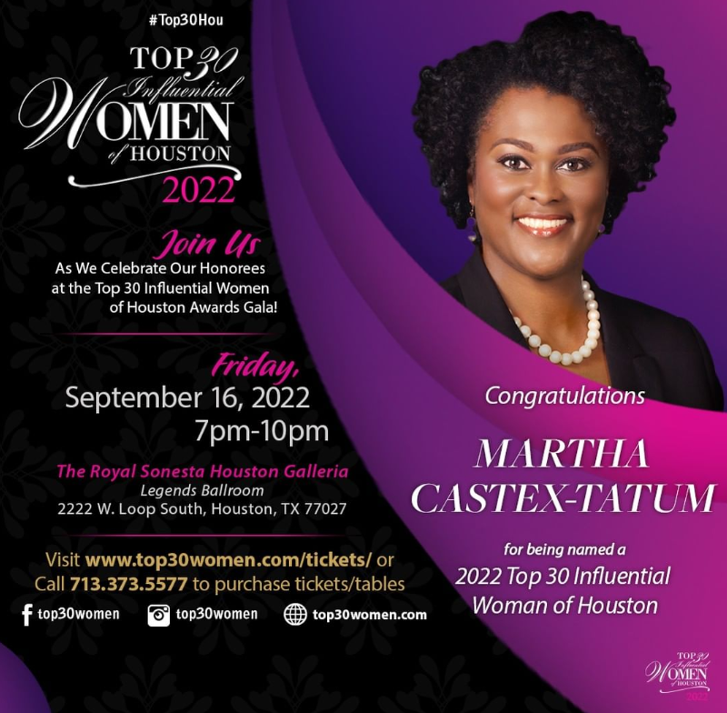 LeadershipHoust's tweet photo. Congratulations to the LH Alumnae being honored this evening at the Top 30 Influential Women of Houston Gala! Well deserved honor. π Sofia AdroguΓ©, Class XVIII; Martha Castex-Tatum, Class XXXVI; Dorita Hatchett, Class XL; & MaryJane Mudd, Class XVIII #Top30Hou https://t.co/MuJCI6m68b