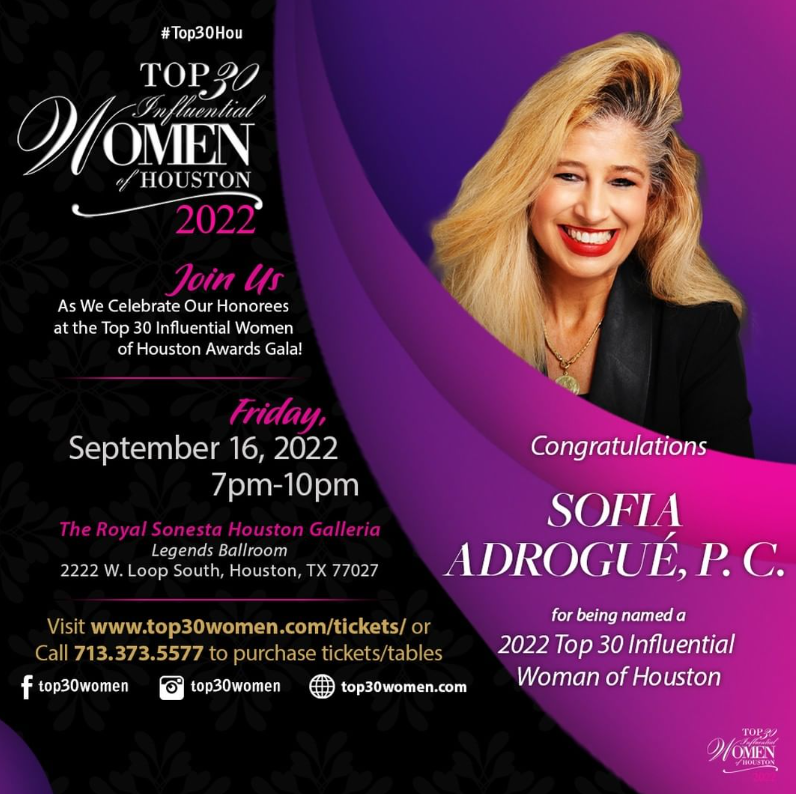 LeadershipHoust's tweet photo. Congratulations to the LH Alumnae being honored this evening at the Top 30 Influential Women of Houston Gala! Well deserved honor. π Sofia AdroguΓ©, Class XVIII; Martha Castex-Tatum, Class XXXVI; Dorita Hatchett, Class XL; & MaryJane Mudd, Class XVIII #Top30Hou https://t.co/MuJCI6m68b