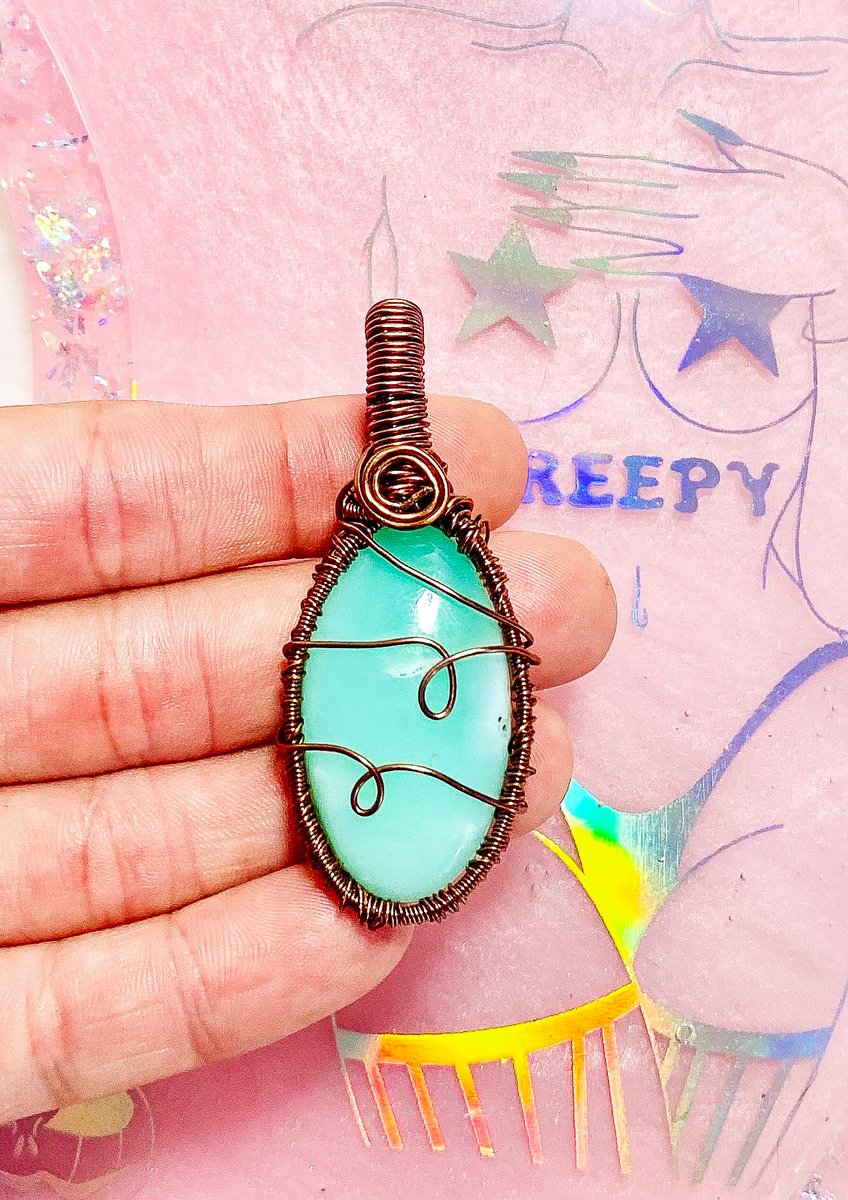 Heatherskiesss's tweet image. Chrysoprase Pendant