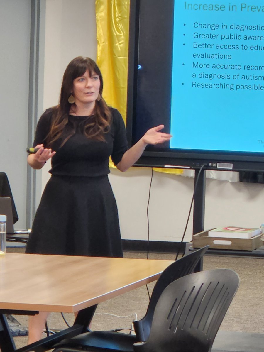 R7SPED_Dir's tweet photo. Dr. Jena Randolph from the Thompson Center for Autism presenting to our staff during today's professional development https://t.co/KbLlE1ekIf