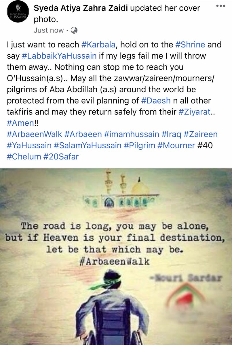 AtiyaZahra's tweet photo. #Arbaeen2022 #Arbaeen_e_Hussaini #ArbaeenWalk #Arbaeen #Karbala #Iraqi #Iran #pakistan #mashi #chehlum #zaireen #ImamHussain #pilgrim #20safar #mourner #ziyarat #chelum #islam #Muharram #safar #salamyahussain #labaikyahussain #azadar #HussainforJustice #hussain #lahore #jaloos https://t.co/p2rdmFRwqQ