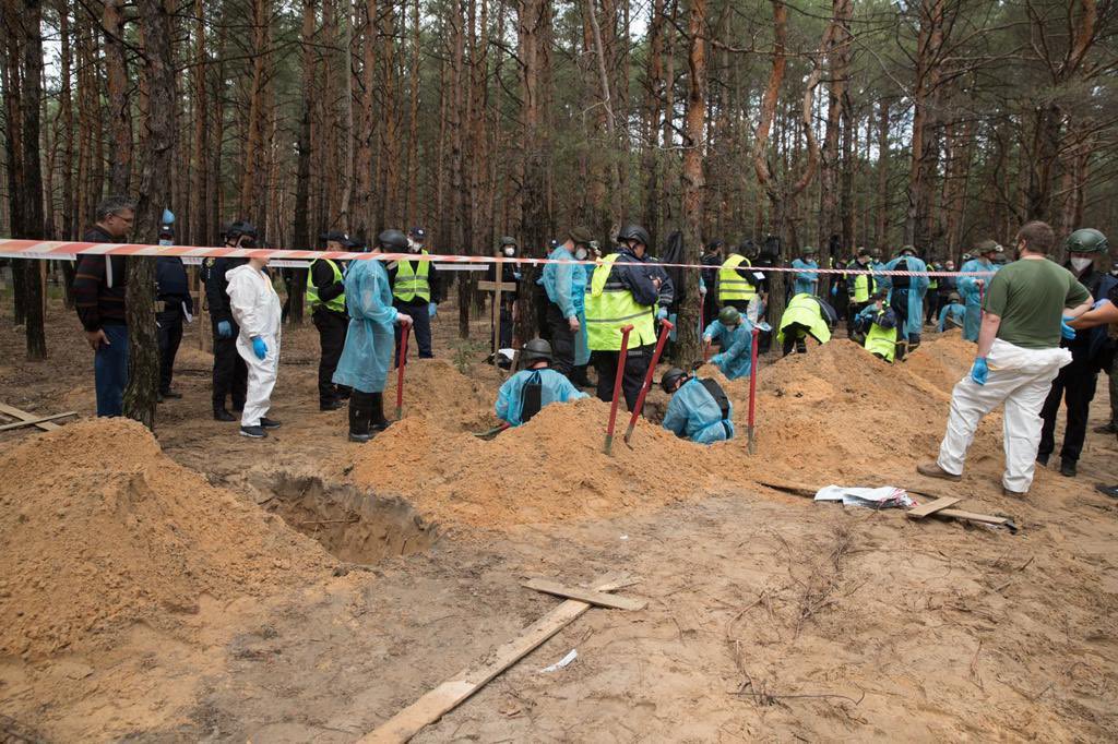 Russia is a terrorist country. I don't know why the world is slow to recognize it. We liberated Izium. Over 400 graves were found in the forest next to it. How many tortured Ukrainians are there is unknown. How many more of our people must die so that all finally figured it out?