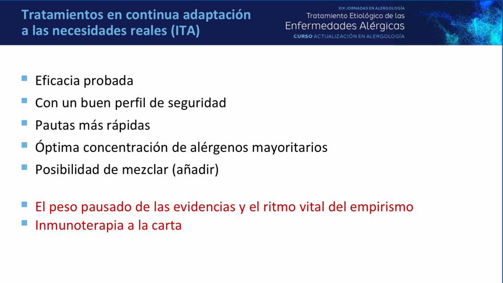 <a href="/ANavPul/">Ana M Navarro Pulido</a> y <a href="/dr_letran/">Dr. Antonio Letrán.</a> nos muestran la evidencia publicada de la ITA en ácaros, pólenes y hongos.
Demostrada su capacidad de adaptación para convertirse en medicina personalizada y de precisión.
 #jornadasalergologialetipharma