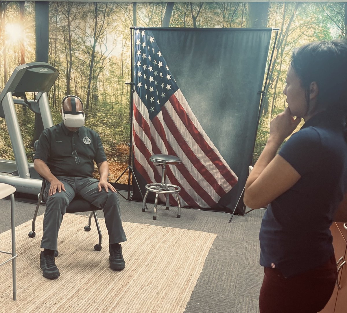 LienT's tweet photo. @CDMDePaul @MattersAtPlay #PUSHStudio team tested out our #GenderJustice #VirtualReality training prototype with @BuffaloGrove_IL police officers and got invaluable feedback. Appreciative of their support to help improve &amp; increase feasibility for VR essential skills training. https://t.co/Xjmf6vGcK7