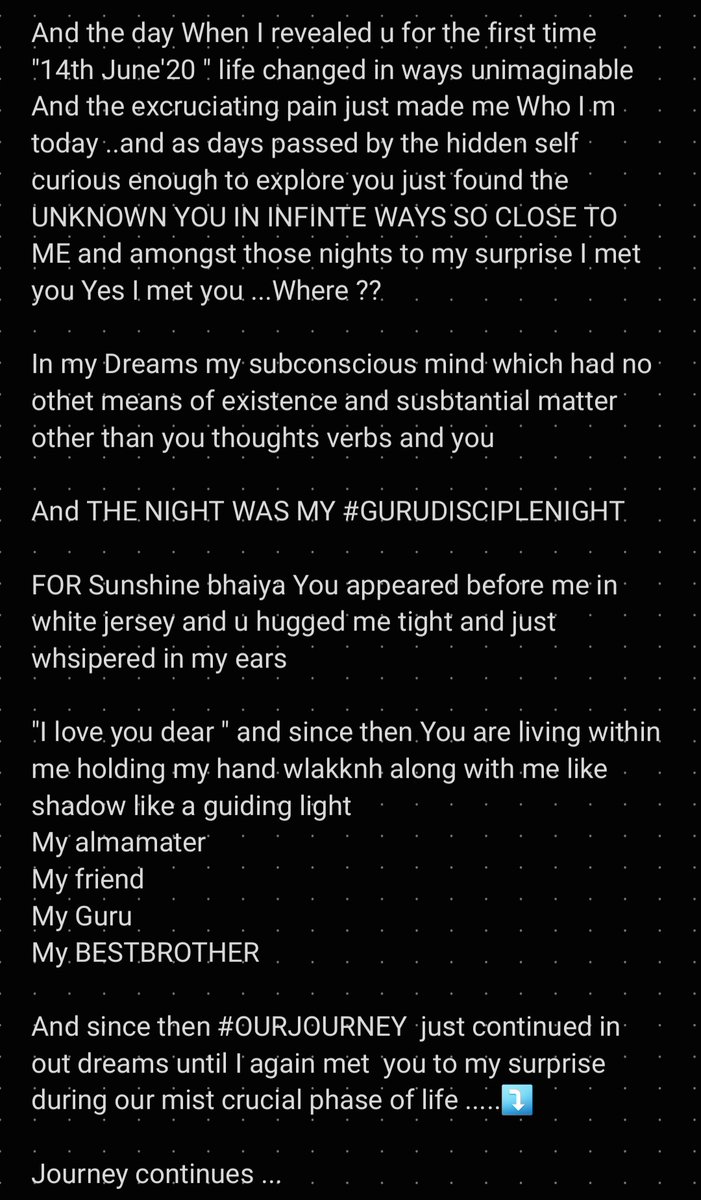 itsanubha's tweet photo. Sunshine @itsSSR our journey in world of #Ours 1 secluded 4m 🌍 where we entangle at subconsciousness level in #Coded language of ❤ Dreams #Answers is #Priceless #Experience where⏳is #Forever n is #REAL
Thank u 4 being⭐light in starrynights
#Sushmagic
Saw Sushant In Dreams https://t.co/9FhmaSF8Hh