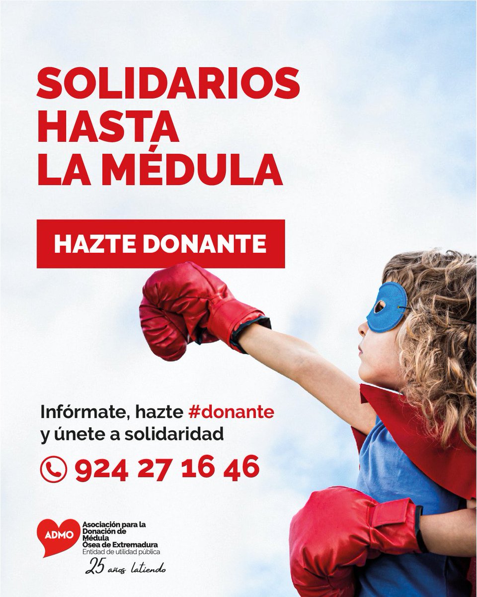 ExtremofutbolRT's tweet photo. Si tú no puedes, una persona entre 18 y 40 años que quiera salvar una vida.

Rellena y envía el siguiente cuestionario y 

ÚNETE A LA SOLIDARIDAD. #donameduladonavida #admoextremadura
#25añoslatiendo

https://t.co/ofM04tlOJw

Compártelo, entre todos podemos salvar muchas vidas 💪 https://t.co/Pzsi4YmUE2