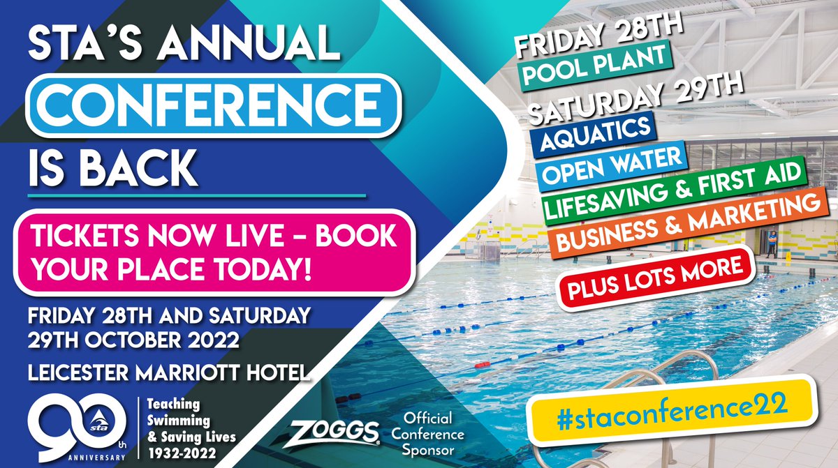 STA_HQ's tweet photo. With our national conference taking place NEXT month … we are delighted to confirm our Aquatic, Lifesaving/First Aid, and Business/ Marketing speaker line-up for Saturday 29th October in Leicester.

https://t.co/FWm1NwjpgS

Book here https://t.co/EyTODYtwMo

#staconference22 https://t.co/fhEh9tGxZP