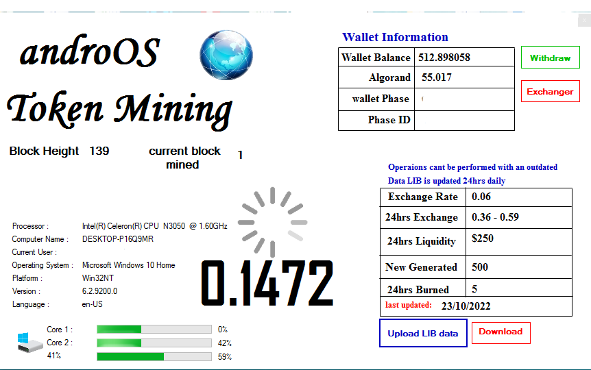 AOSToken_Algo's tweet image. We are at phase 2 for software tasting. Mine App will be realized 3 weeks be fore we launch. What are your thought&apos;s? Help us with advice and suggestions.
@ButtCoinASA @doggycoinasa   @AkitaInuASA @moistgrannies69 @WebblenInc @AlgoScout @AlgoScout