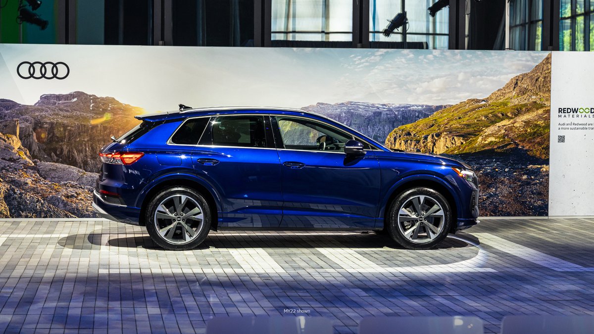 The all-electric #Audi Q4 e-tron is in the spotlight at @greentech_fest New York. This week, we’re #CelebratingChange and sharing our commitment to a more sustainable future. #FutureIsAnAttitude #GreentechFestival #eMobility Discover more: audi.us/3RQIYD6