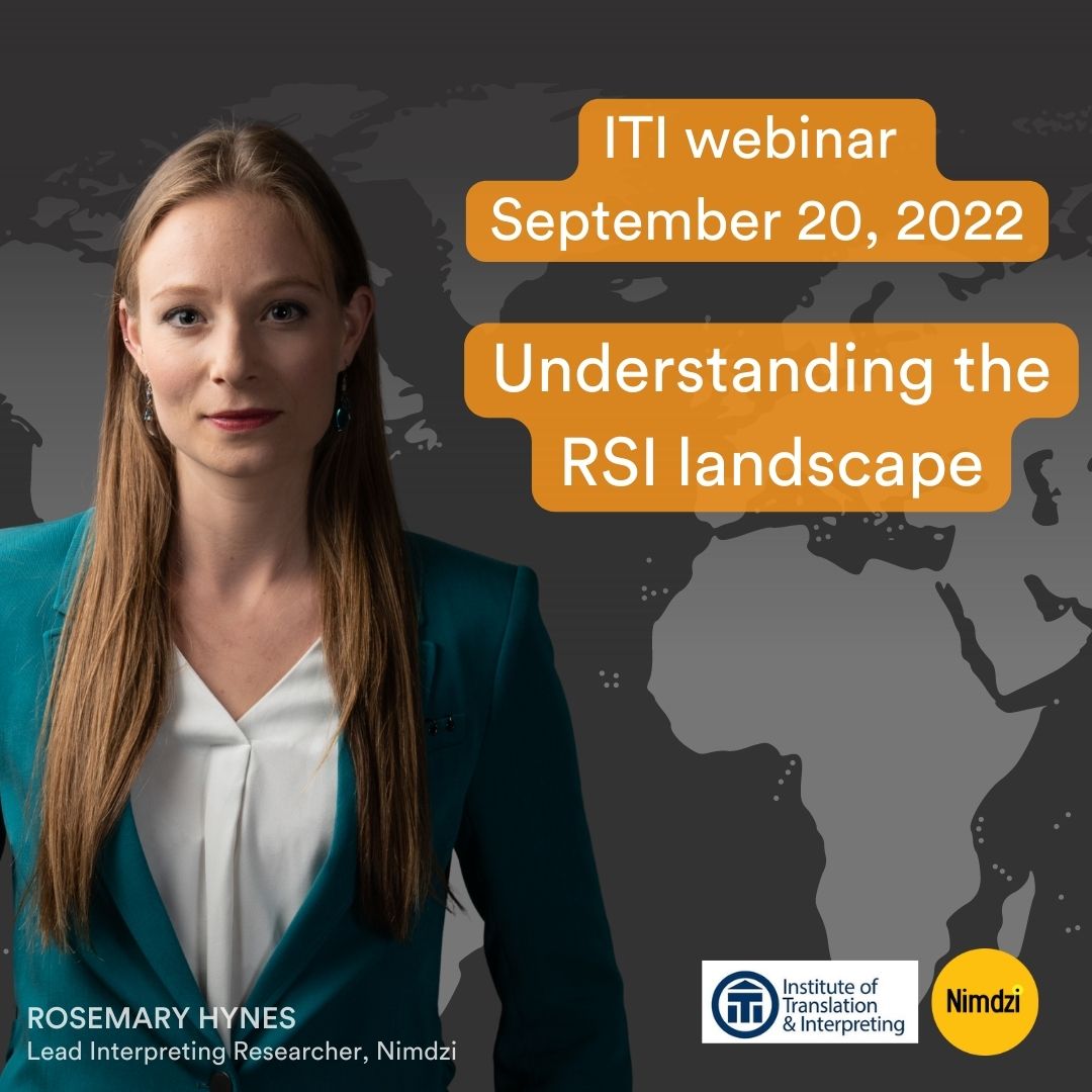 Nimdzi_Insights's tweet photo. Join our Lead Interpreting Researcher, Rosemary Hynes, next week in a webinar about the trends of Remote Simultaneous Interpreting (RSI).
👉Book now: https://t.co/DLnDLPS879
#1nt #interpreting #RSI #NimdziAtEvents #ITIonlineWebinar @ITIUK https://t.co/sL5Xx8hm0y