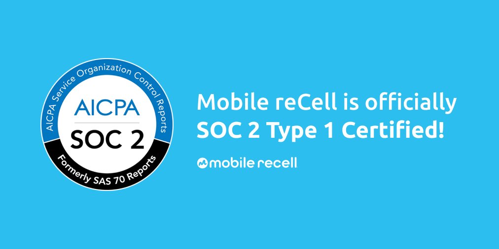 mobilerecell's tweet image. Mobile reCell is officially SOC 2 Type 1 Certified! 

We&apos;re also undergoing an active #SOC2Type2 audit, as we want our customers and partners to feel confident their data is secure with us. Huge shoutout to the team for working through this process &amp;amp; supporting this initiative!