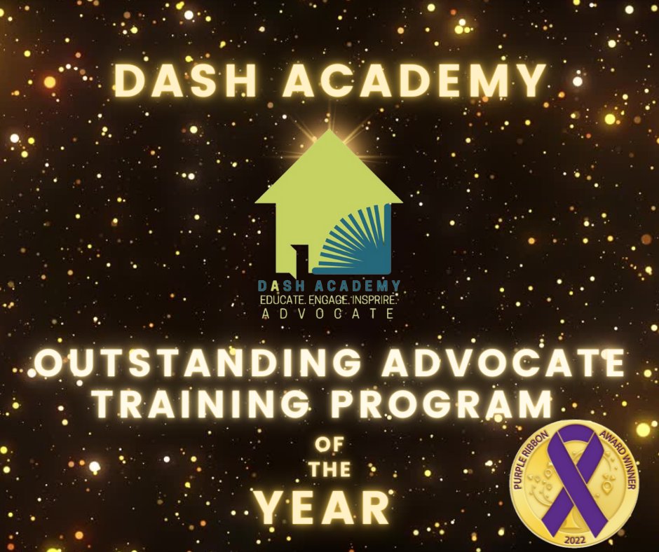 dashdc's tweet photo. DASH is proud to announce that DASH Academy, our capacity-building program for coaches/front-line staff has been awarded Outstanding Advocate Training Program of the Year by the Purple Ribbon Awards!  
@domesticshelter #PRA2022 #PurpleRibbonAwards #DASHDC #DomesticViolence https://t.co/stqkhn5P3g