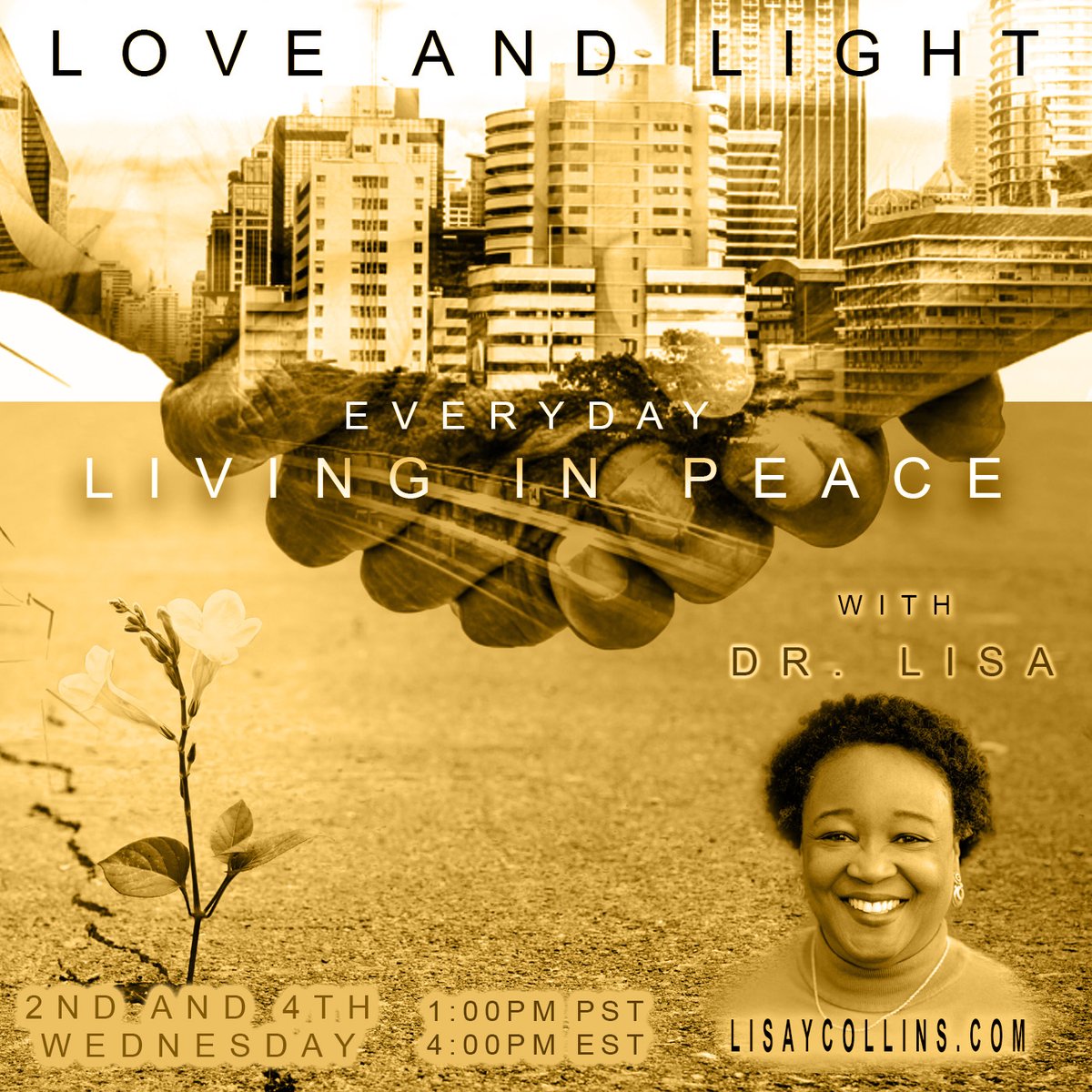 Transformnet's tweet photo. Love and Light with Dr. Lisa: Everyday Living in Peace! Tune in 2nd & 4th Wednesdays 1pm PT / 4pm ET https://t.co/s0H1Ks8ewe #education #engagement #familyofcolor #racialhealing #consciousness #freedom #lifecoaching #medium #spirituality #humankind @edthroughengage https://t.co/WhESkcmfNB