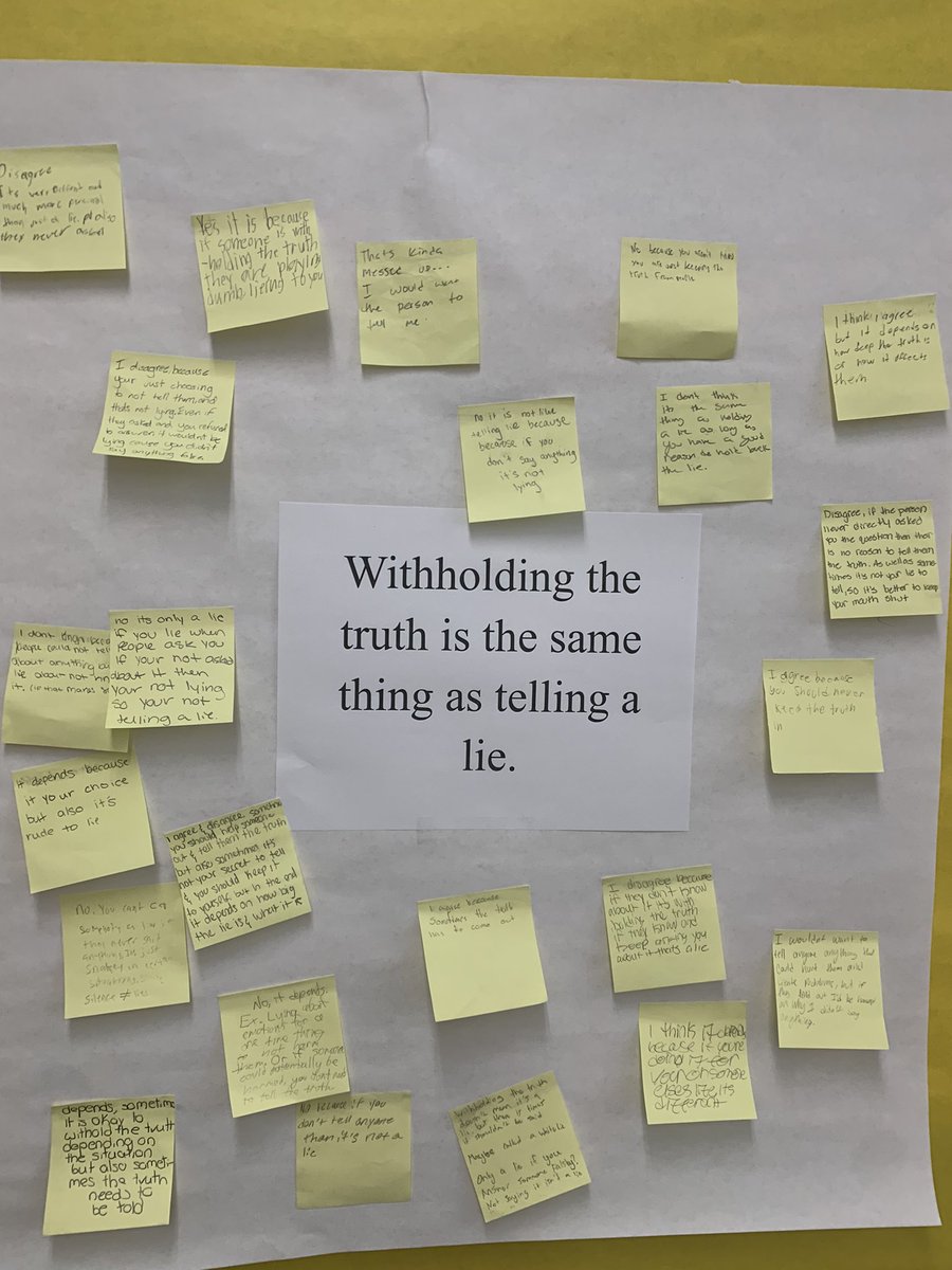 Used "conver-stations" and post-it notes to get students moving and talking today about themes and concepts in our upcoming text! #peqpantherpride