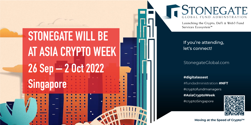 StonegateGlobal's tweet photo. @StonegateGlobal - will be at #AsiaCryptoWeek from 26 Sep - 2 Oct 2022. If you're attending, let's connect!

#digitalassest #fundadministration #NFT  #cryptofundmanagers #AsiaCryptoWeek #cryptoSingapore https://t.co/cLDk5V2bqg