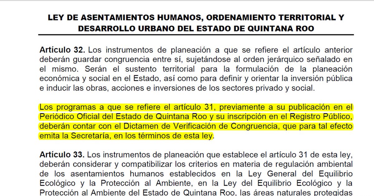 Pues el <a href="/AytoCancun/">Ayto Benito Juárez</a> no solo APRUEBA un PDU nuevo que nadie conoce- sino que además lo PUBLICA de volada HOY y SIN CONTAR con el dictamen ESTATAL de <a href="/SEDETUSQROO/">SEDETUS</a> que la LEY obliga a que sea PREVIO su publicación, inventándose una AFIRMATIVA FICTA!
