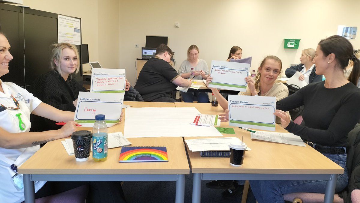 Our new #TNAs discussing #Respect and #Professionalism. What does it look like? What does it sound like? Here they are showing what respect means for them
#acceptance #understanding #inclusion #considerate #kind #manners #caring
<a href="/MarieMckeown3/">Marie Mckeown</a> <a href="/JO080308/">JODIE MERCEL</a> <a href="/mattmoll1/">claire garrett</a> 
<a href="/TeessideUni/">Teesside University</a>