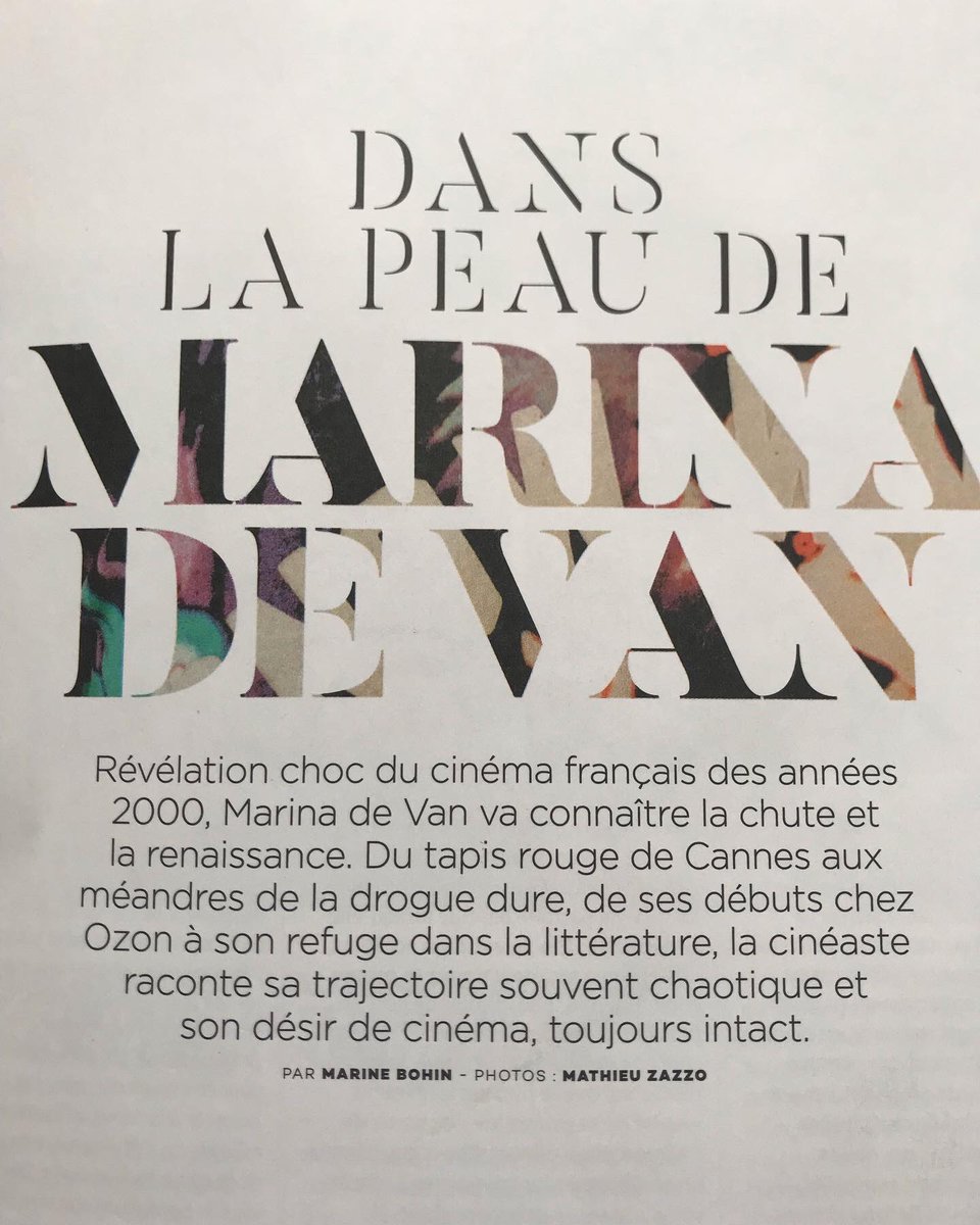 Le nouveau <a href="/So_Film/">Sofilm</a> est sorti !
J’ai eu le plaisir d’écrire pour ce numéro un portrait de la réalisatrice Marina de Van: ce fut une rencontre troublante avec une artiste à part, qui s’est confiée sur sa vie ( chaotique ) et son rapport au cinéma avec une sincérité absolue .