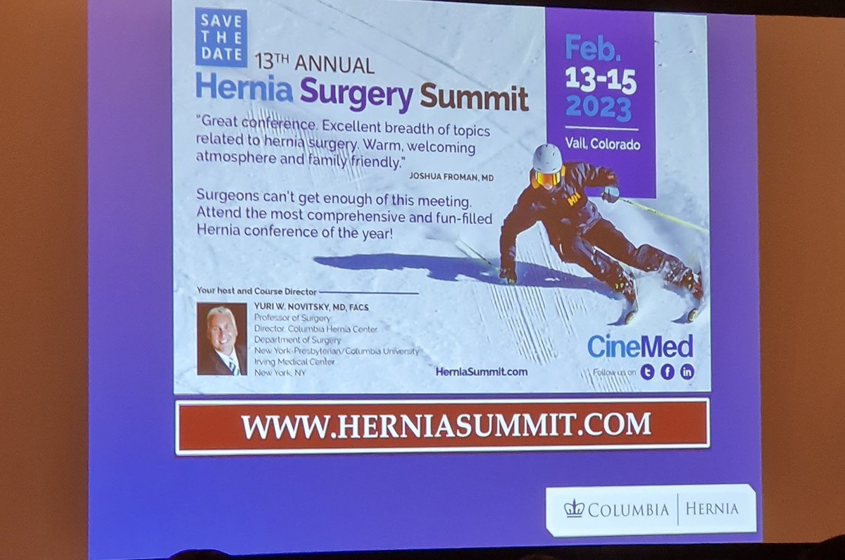 #AHS22 13th #HerniaSurgery Summit.

#AWSurgery #HerniaCongress