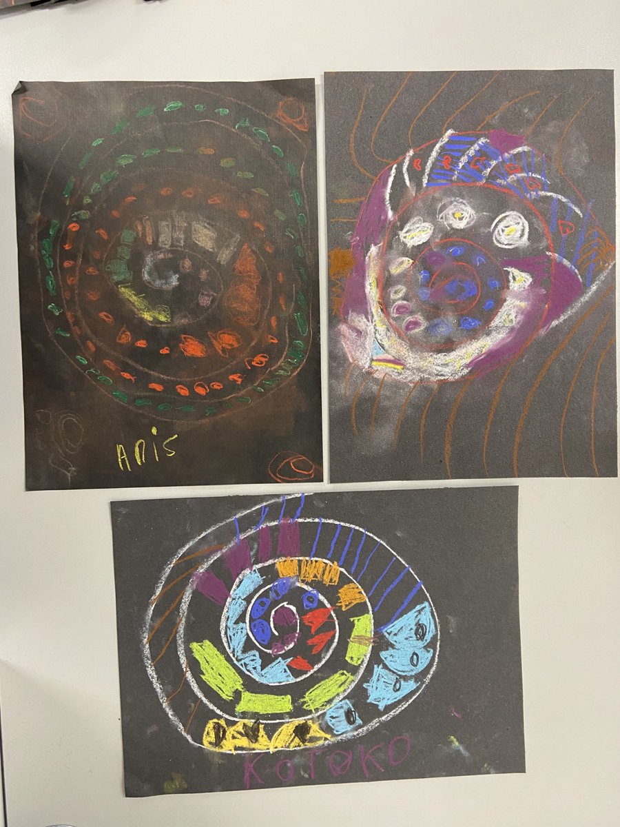 Year 1 have been busy creating snail patterns in their art lessons 🐌