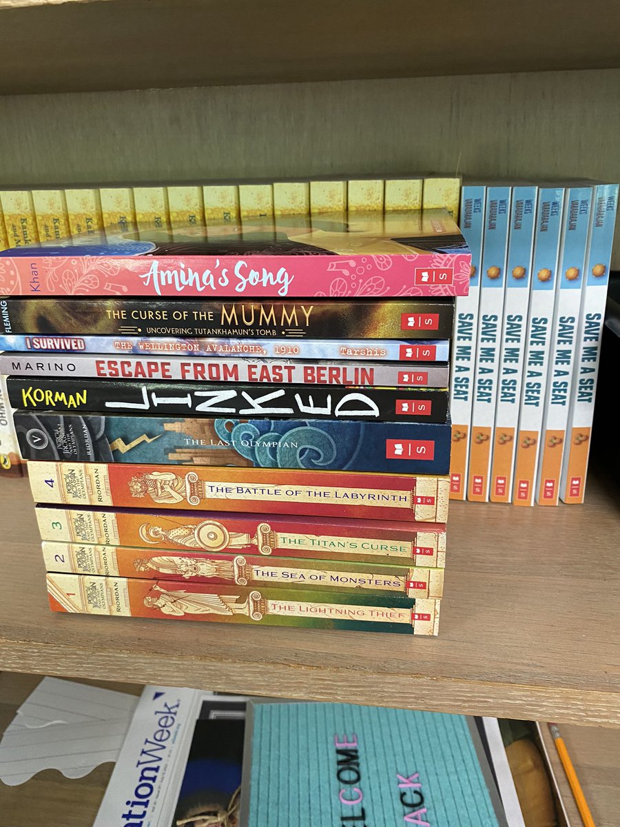 mrs_rabatin's tweet photo. Thank you to all the families who ordered books this month- I was able to get all of these free for our classroom! I can’t wait to get these into the hands of 6th and 7th graders at @CAWaterbury! #middleschool #literature https://t.co/21YWhAmcMd