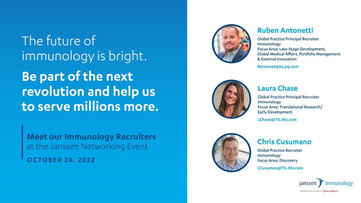 Want to be part of the next wave of innovation in immunology? We’re #hiring and eager to meet you at our networking event during #ACG2022.Connect with our recruiters to learn more today, or view our current open positions here: bit.ly/3wfHucg