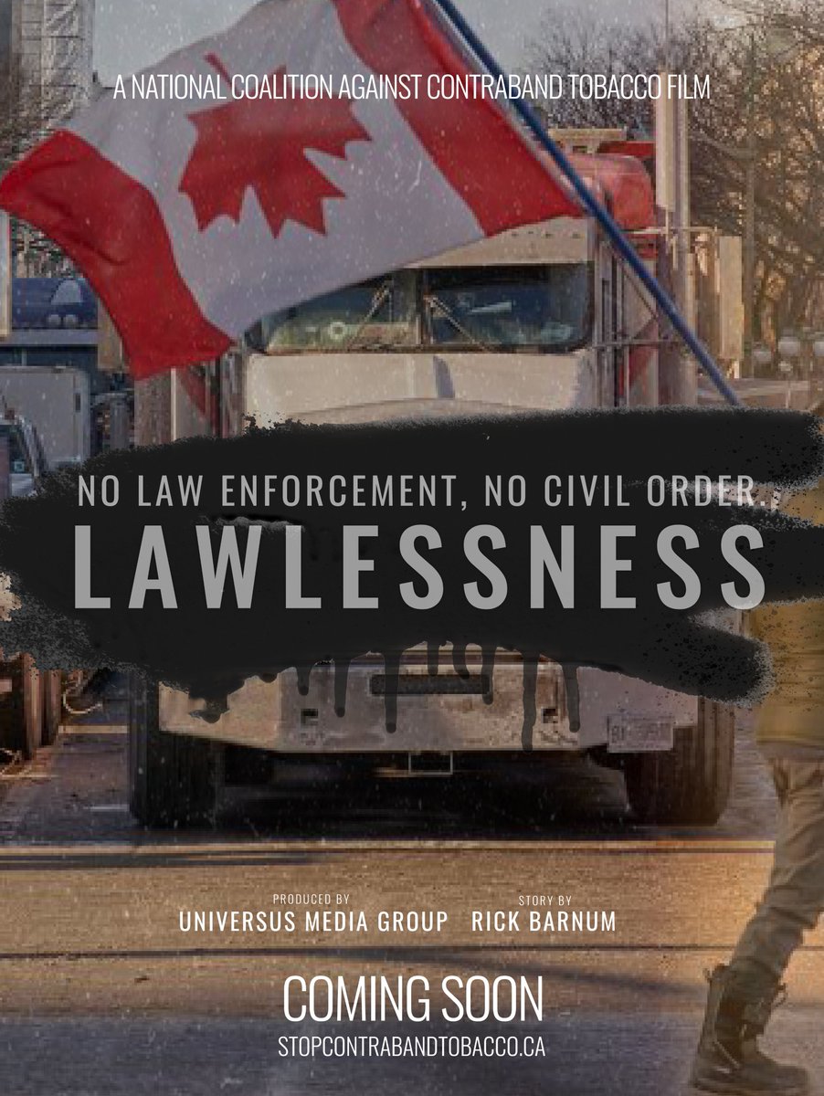 StopContraband's tweet photo. The National Coalition Against Contraband Tobacco is proud to present Lawlessness.

When organized crime can act with near impunity, Canadians finances, health, and security is directly impacted.

Stay tuned for more information in the coming weeks. #Lawlessness https://t.co/pqHpj2GL2b