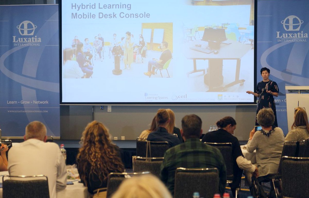 Luxatia_intl's tweet photo. What a great range of inspiring talks to close out the afternoon hearing from @FIUonline, @HKUniversity & @PlymUni at the 7th Innovative Learning Spaces Hybrid Summit. Speakers showcased how to embrace innovation for online or hybrid learning. #LearningSpace2022 #EducationSummit https://t.co/3i8KFkPX91