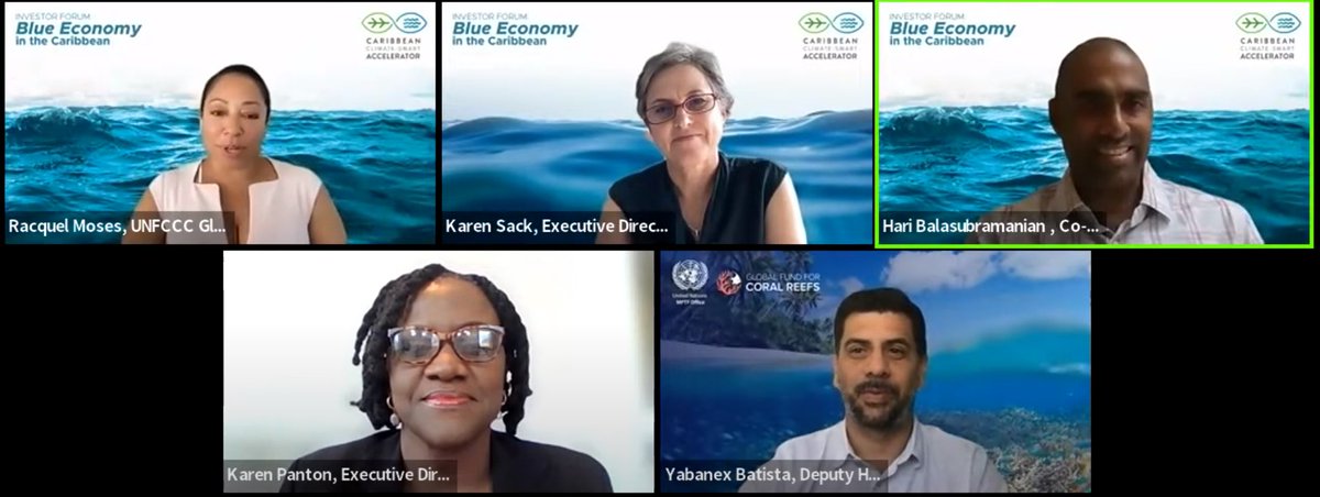 In Blue Economy investing, "solutions exist, we just need to be creative about how to bundle them together in packages that make sense."  Tune in to hear about blue economy investments or jump to 1:14 for funding innovations <a href="/ccs_accelerator/">Caribbean Climate-Smart Accelerator</a> bit.ly/3RZUvjk #BlueEconomy