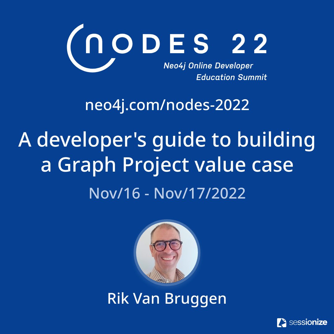 rvanbruggen's tweet photo. Last year, Stefan Wendin and I did a really cool project around "The quest for Graph Value" (see https://t.co/eluOIkUDEM). This year, I am super happy to report that I will be presenting this at #neo4j #nodes22 - and I am so looking forward! Register on https://t.co/XGIceOGxm9 https://t.co/pPZeg6HGZ0