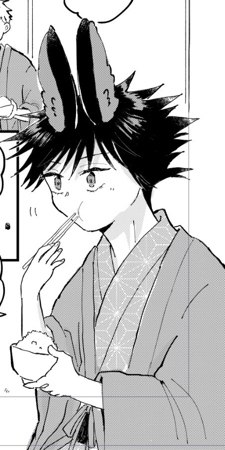 進捗。温泉浴衣♨️うさめっぐ。 