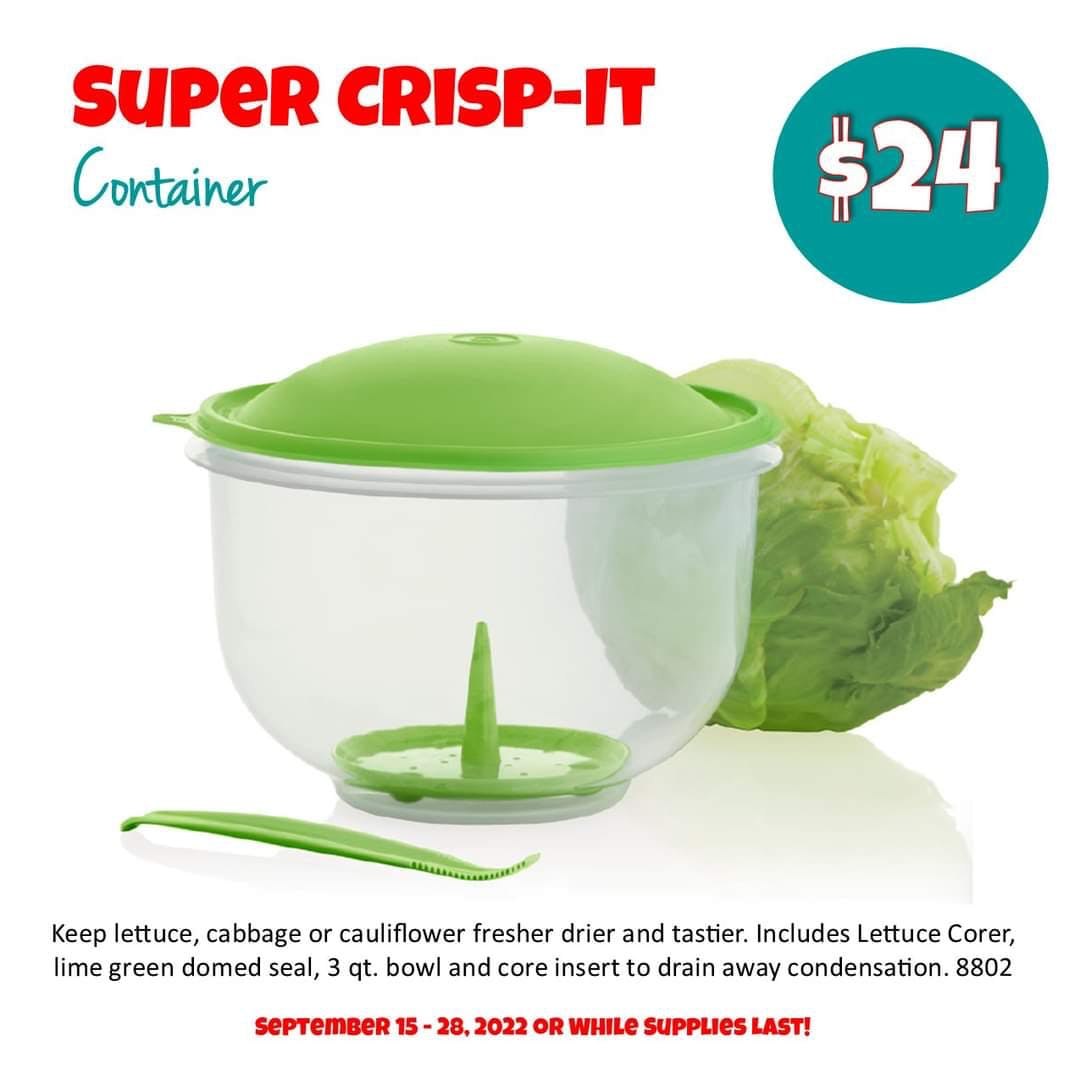 Tupperware SUPER CRISP IT Lettuce Keeper LARGE 3 Qt NEW