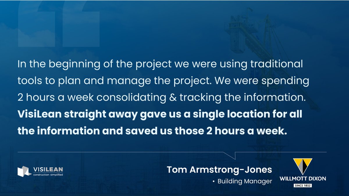 We believe that it is very important to know how we made a difference to your #workschedule. Here's what Tom Armstrong-Jones at Willmott Dixon has to say. Thank you, Tom, for putting your trust in us. Head to our website to book a demo, today! bit.ly/3qJMR0K 
#savetime